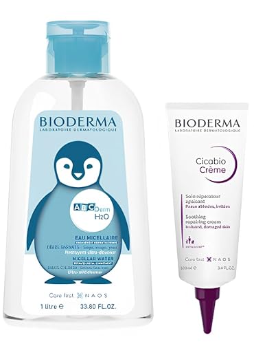 ABCderm H2O 1L + CICABIO Heilungscreme 100 ml | reinigt sanft | beruhigt Irritationen | Beruhigt und lindert das Unwohlsein | respektiert das Gleichgewicht der Haut von PARAVOSTRA