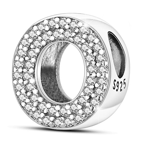 Letter Charms Fits Pandora Armbänder S925 Sterling Silber Initial Charms für Armbänder Alphabet A-Z Buchstaben Armbänder Halskette Anhänger mit Cubic Zirkonia für Frauen von PARCOM
