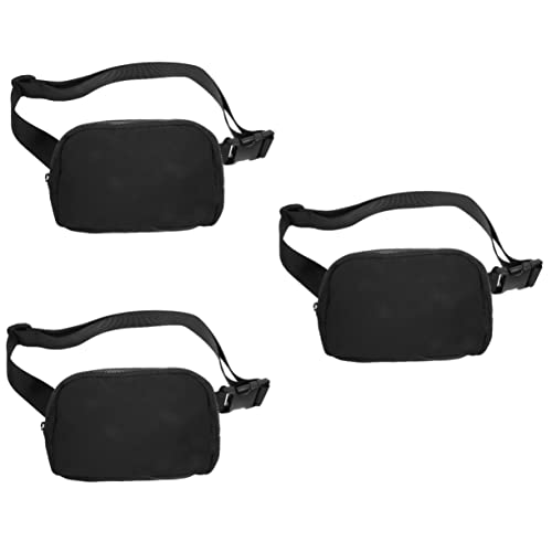 5 Stück Mini Fanny Pack Wandern Taille Packs Fanny Packs für Frauen Reise Mode Fanny Pack Taille Geldbörse Hüfttasche Gürtel Geldbörse Taille Fanny Pack für Outdoor Gürteltasche Miss, Schwarz x 3 von PAREKS