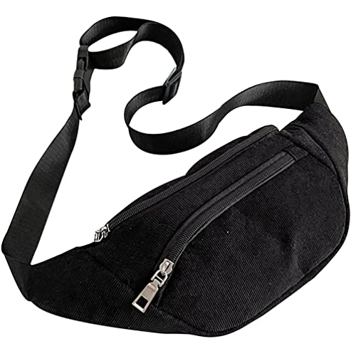 Herren Geldbörsen Kleiner Rucksack Geldbörse Brust Taschen Tasche Fanny Frauen Modische Crossbody Tasche Taille Herren Geldbörse, Schwarz von PAREKS