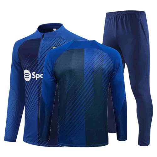 PAREKS 2023/24 Barc-elo-na Fußball Trainingsanzug, Herren Tracksuit Fußballclub Sportbekleidung Sporttraining FußBall Trikot Jungen Fussball Kleidung Set, Trainingsanzug Damen/Herren,I,M von PAREKS