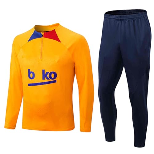 PAREKS 2023/24 Barc-elo-na Fußball Trainingsanzug, Herren Tracksuit Fußballclub Sportbekleidung Sporttraining FußBall Trikot Jungen Fussball Kleidung Set, Trainingsanzug Damen/Herren,J,XXL von PAREKS