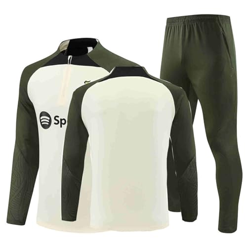 PAREKS 2023/24 Fußball-Trainingsanzüge Barc-elo-na, Fußball-Trainingsanzug für Kinder, Jacke für Erwachsene, Langärmeliger Fußball-Trainingsanzug für Fußballvereine,E,L von PAREKS