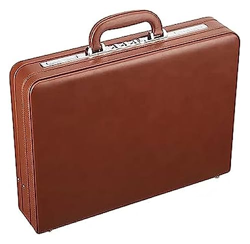 PAREKS Aktentasche Herren- und Damen-High-End-Business-Koffer, Passwort-Box, Abhebungsbox, Computer-Koffer, Dokumentenkoffer (Color : Brown, Size : 15in) von PAREKS