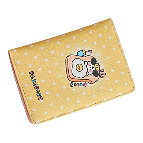 PAREKS Cartoon Passport Holder Small Ladies Wallet Small Wallet Purse Passport Case for Men Passport Sleeve Passport Cover for Men Multi-Slot Passport Holder Pu Leather Travel Bill Folder, gelb, M von PAREKS