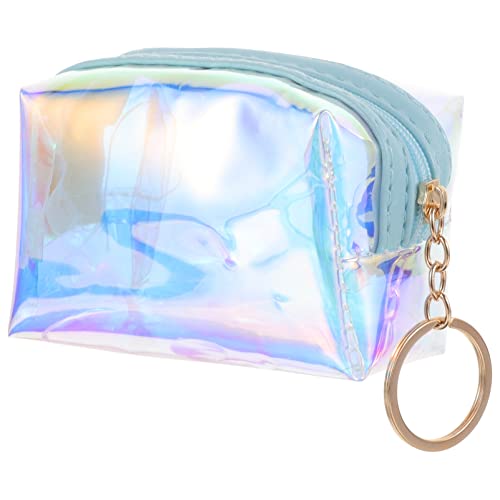 Transparente Geldbörse Reise Münzen Kartenhalter Brieftasche Multifunktions Münzbörse Kleine Make-up-Tasche für Studenten Frauen Reise Brieftasche, himmelblau/blau von PAREKS