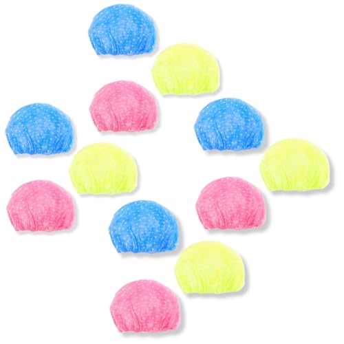 PARENCE. - Set mit 12 Duschhauben für Damen und Mädchen - wiederverwendbar und wasserdicht | Bequemes Gummiband | Bade-Haarschutz - Einheitsgröße - 12 Stück von PARENCE