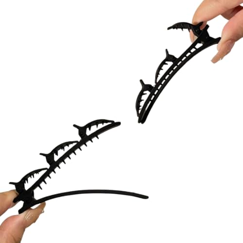 PARENCE.- Set mit 2 langen Haarspangen 9,5 cm – schwarz – widerstandsfähige Haarspangen aus Kunststoff – Haarschmuck für Damen und Mädchen – leicht, elegant und praktisch von PARENCE