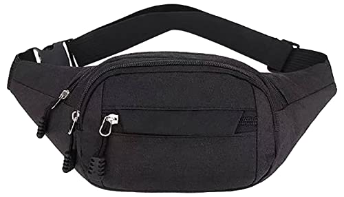 PARENCIA.- Bananentasche Mann Frau/Banane mit 4 Verschlüssen - 3 mit Reißverschluss und 1 Velcro/Täglich, Stadt, Körperliche Aktivitäten, Outdoor/Farbe Schwarz - Größe 32 * 16 cm von PARENCE