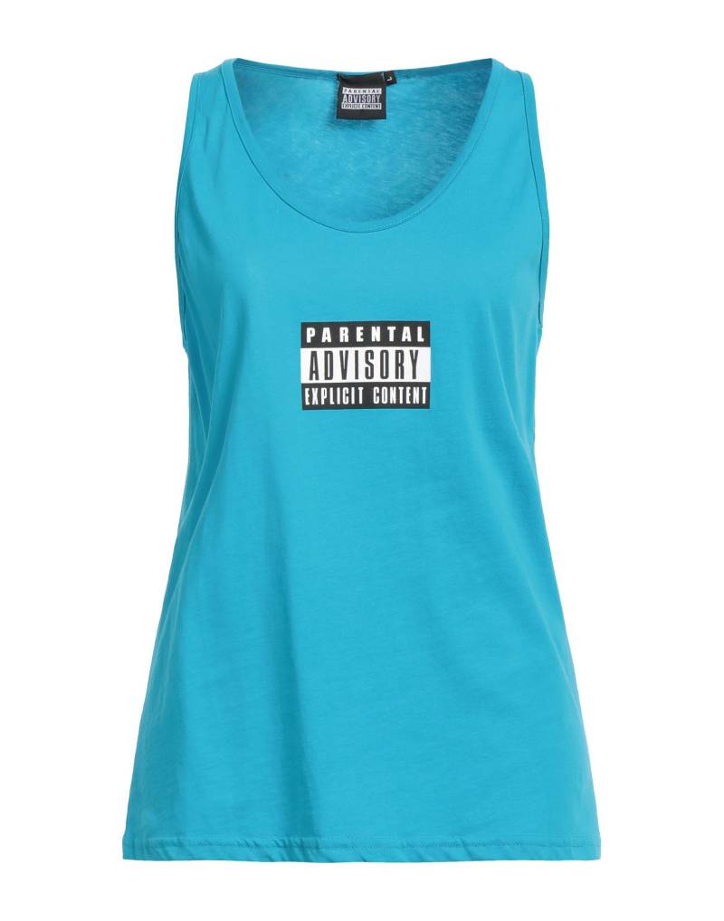 PARENTAL ADVISORY EXPLICIT CONTENT Tank Top Damen Azurblau von PARENTAL ADVISORY EXPLICIT CONTENT