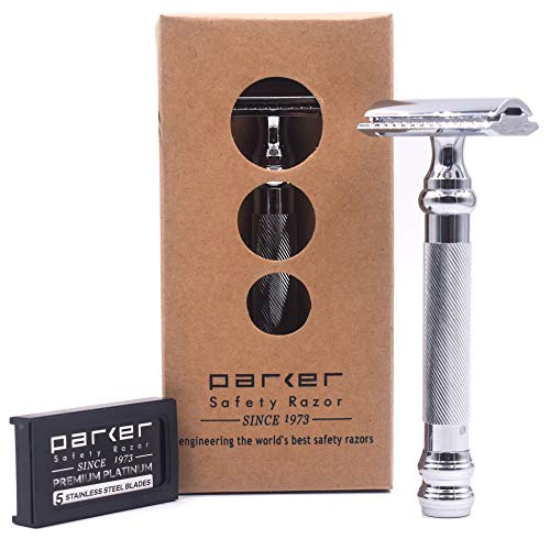 Parker Safety Razor 98R Ultra Schweres Gewicht Stiel Double Edge Safety Razor & 5 Klingen von Parker Safety Razor