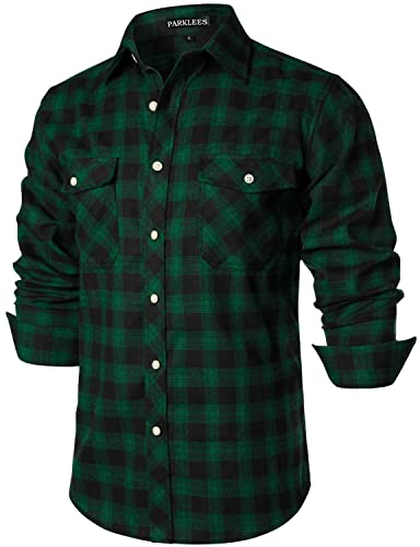 PARKLEES Herren Freizeithemden Regular Fit Button Down Check Kariert Flanellhemden mit Taschen PZLCL41 Dunkelgrün XXL PARKLEES Herren Freizeithemden Regular Fit Button Down Check Kariert Flanellhemden mit Taschen PZLCL41 Dunkelgrün XXL von PARKLEES