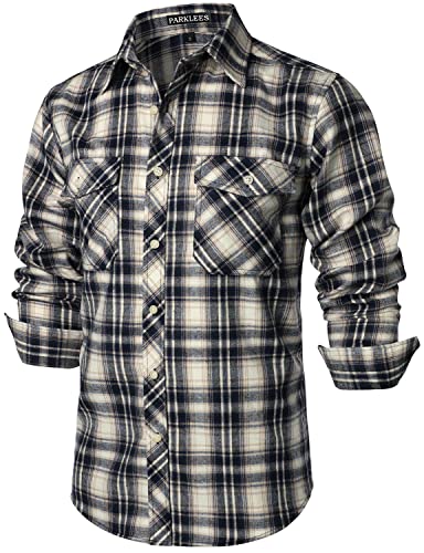 PARKLEES Herren Freizeithemden Regular Fit Button Down Check Kariert Flanellhemden mit Taschen PZLCL41 Khaki XXL PARKLEES Herren Freizeithemden Regular Fit Button Down Check Kariert Flanellhemden mit Taschen PZLCL41 Khaki XXL von PARKLEES