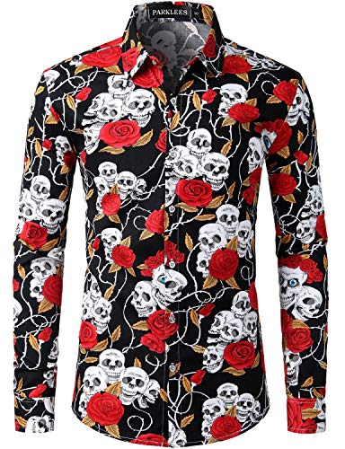 PARKLEES Herren Geblümt Langarm Sommer Freizeithemd Hawaiihemd Muster Langarmhemd 106 Schwarz S PARKLEES Herren Geblümt Langarm Sommer Freizeithemd Hawaiihemd Muster Langarmhemd 106 Schwarz S von PARKLEES