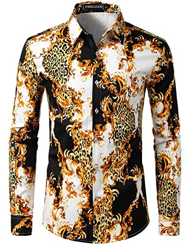 PARKLEES Herren Geblümt Langarm Sommer Freizeithemd Hawaiihemd Muster Langarmhemd 107 Schwarz XXL PARKLEES Herren Geblümt Langarm Sommer Freizeithemd Hawaiihemd Muster Langarmhemd 107 Schwarz XXL von PARKLEES