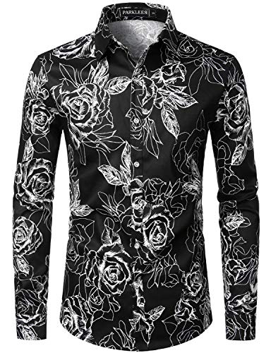 PARKLEES Herren Geblümt Langarm Sommer Freizeithemd Hawaiihemd Muster Langarmhemd 109 Schwarz M PARKLEES Herren Geblümt Langarm Sommer Freizeithemd Hawaiihemd Muster Langarmhemd 109 Schwarz M von PARKLEES