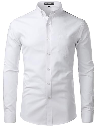 PARKLEES Herren Slim Fit Langarm Oxford Button Down Business Hemd Freizeithemd PZ111 Weiß L PARKLEES Herren Slim Fit Langarm Oxford Button Down Business Hemd Freizeithemd PZ111 Weiß L von PARKLEES