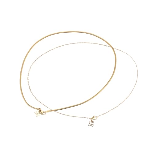PARSA BEAUTY Signature Halsketten-Set 2-teilig – Snake & Eyelet Chain, 18K vergoldet, wasserfeste Damen Ketten aus Edelstahl, Layering Look von PARSA BEAUTY