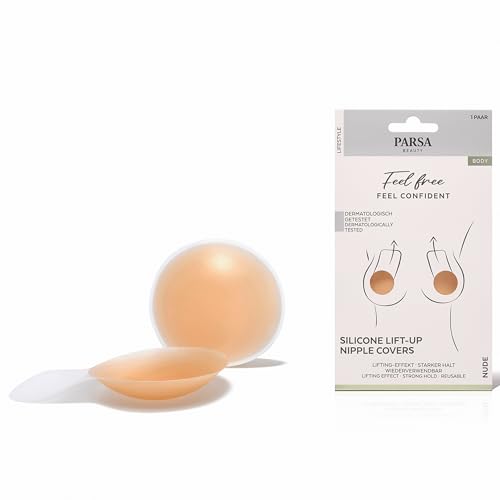 PARSA Beauty Lift-up Silicone Nipple Cover (1 Paar, Nude) – Unsichtbare BH-Alternative für A-D Körbchen – Wiederverwendbar & wasserresistent – 100% Blickdicht – Nippel Cover mit Laschen zum Abziehen von PARSA Beauty