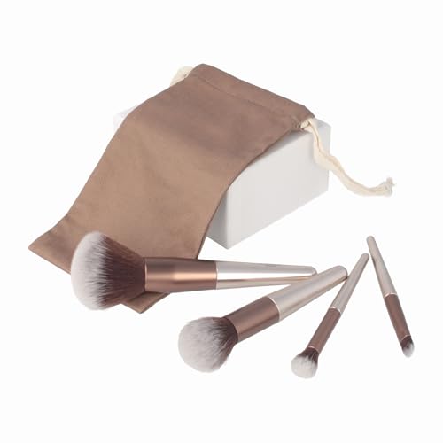 PARSA Beauty Pinsel-Set 5-tlg. – Make-up- & Schminkpinsel für Puder, Rouge, Lidschatten & Concealer – kompakt & ideal für Reisen – inkl. Beutel – Gesichtspinsel-Set, professionelle Beauty Tools von PARSA BEAUTY
