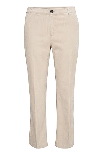 PART TWO Damen Corduroy Pants abgeschnitten Länge Flared Legs Regular Fit Trousers, Perfectly Pale, 40 von PART TWO