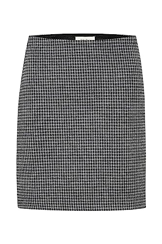 Part Two Damen Mini, hohe, elastische Taille, Silhouette Skirt, Medium Grau Check, XXL von PART TWO