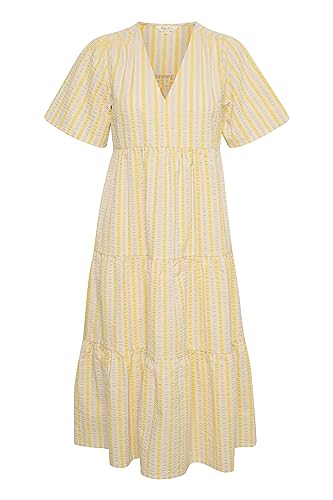 PART TWO Damen Pam Dress Lässiges Kleid, Lemon Drop Stripe, 42 von PART TWO