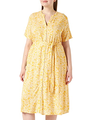 Part Two Damen Pawapw Dr Dress Relaxed Fit Kleid, Yellow Painted Flower, 40 von PART TWO