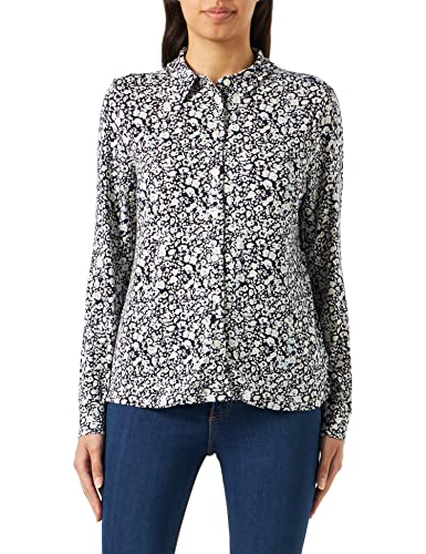 Part Two Damen Sarona Regular Fit Langärmliges Shirt, Dark Navy Leo Print, M von PART TWO