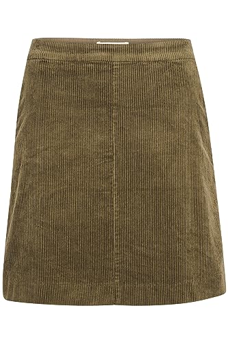 Part Two Damen Women's Mini High-Waisted Pockets Corduroy Fabric Elastic Waist Skirt, Capers, 32 von PART TWO