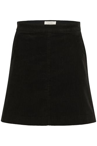 Part Two Damen Women's Mini High-Waisted Pockets Corduroy Fabric Elastic Waist Skirt, Schwarz, 34 von PART TWO