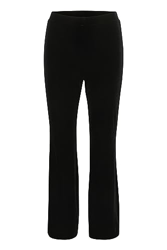 PART TWO Damen Women's Trousers Velvet Flared Legs High-Waisted Regular Fit Hose, Black, von PART TWO