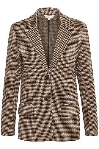 Part Two Damen, einreihig, mit Notch Lapel Checked Fabric Pockets Blazer, Brown Check, 46 von PART TWO