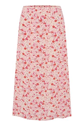 Part Two Damen Biserapw Regular Fit Mid Calf Skirt, Mandarin Red Mini Flower, 40 von PART TWO
