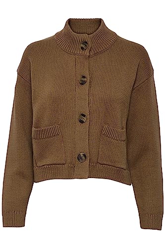 Part Two Damen Cardigan mit hohem Ausschnitt, Buttons und Taschen, Lange Ärmel, reguläre Passform Strickjacke, Toasted Coconut, Medium von PART TWO