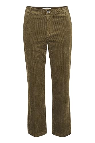 Part Two Damen Corduroy Pants abgeschnitten Länge Flared Legs Regular Fit Trousers, Capers, 32 von PART TWO