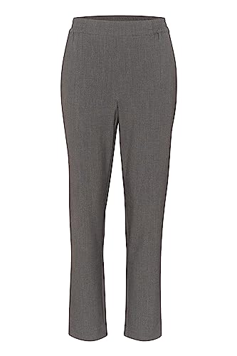 Part Two Damen Hose Casual Fit Comfort Waistband Full Length Mid-Rise Trousers, Grau Flanell Melange, 42 von PART TWO
