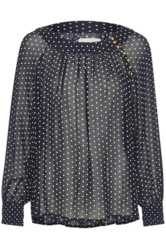 PART TWO Langarm-Bluse LajaPW 44, Dark Navy Dot 44 von PART TWO