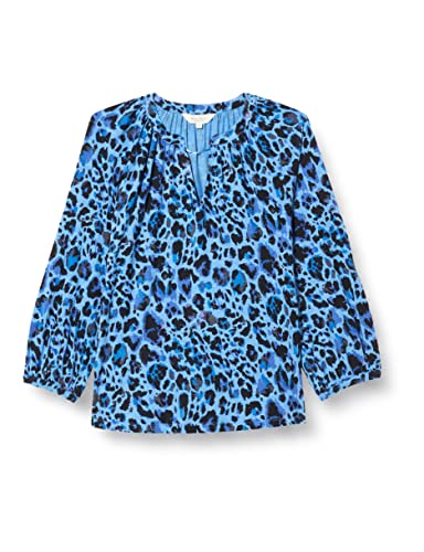 Part Two Damen Mileapw Ts Relaxed Fit 3/4 Sleeves T-Shirt, Blue Mütze Leo Print, M von PART TWO