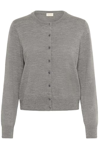 Part Two Damen Noelanipw Sweater Cardigan, Medium Grey Melange, XS Part Two Damen Noelanipw Sweater Cardigan, Medium Grey Melange, XS von PART TWO