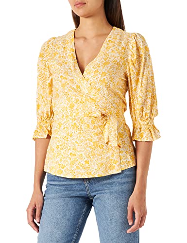 Part Two Damen Pheapw Bl Feminine Silhouette Bluse, Gelb bemalte Blume, 42 von PART TWO