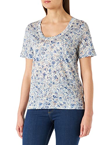 Part Two Damen Piepw Ts Relaxed Fit T-Shirt, Blue Painted Flower, XS von PART TWO