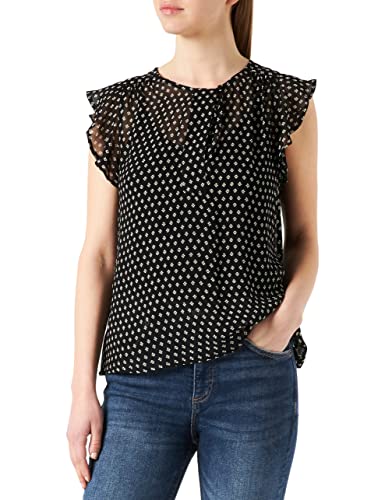 Part Two Damen Prillepw Bl Blouse Relaxed Fit Bluse, Black Mini Block Print, 42 von PART TWO