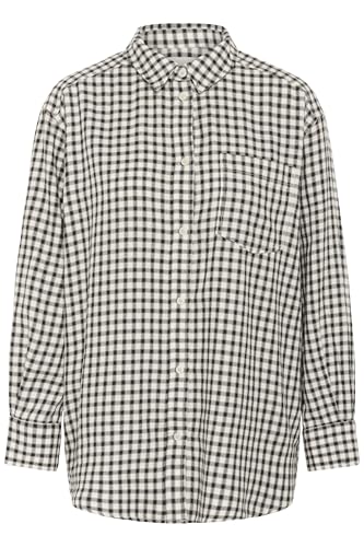 Part Two Damen Sameapw Shirt, Dark Navy Mini Check, 38 von PART TWO