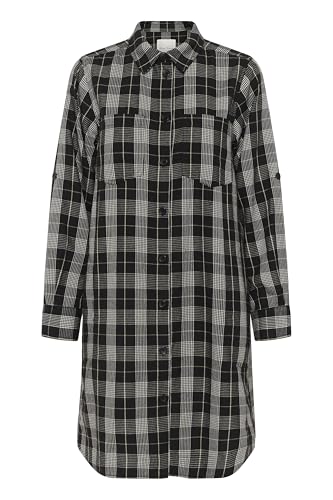 Part Two Damen Sardiaspw Lässiges Kleid, Schwarzer Check, 34 von PART TWO