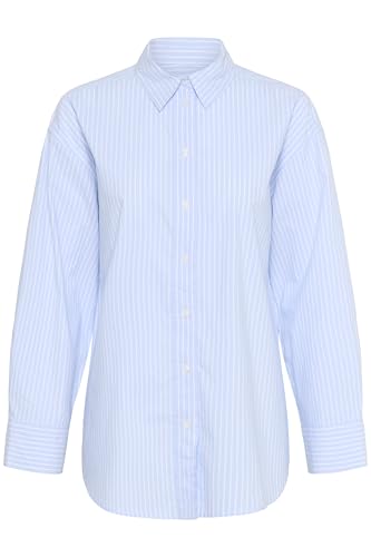 Part Two Damen Savannapw Relaxed Fit Long Sleeve Shirt, Blau gestreift, 34 Part Two Damen Savannapw Relaxed Fit Long Sleeve Shirt, Blau gestreift, 34 von PART TWO