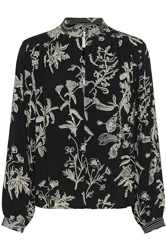 Part Two Damen Shiromapw Bluse, Schwarzer Botanical-Druck, 34 von PART TWO