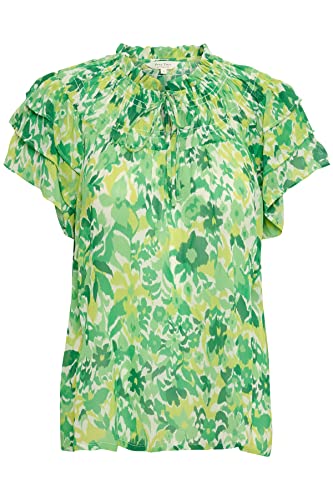 Part Two Damen Sinna Regular Fit Short Sleeve Bluse, Green Gradient Print, 40 von PART TWO