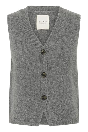 Part Two Damen Sylvapw Sweater Jacke, Medium Grey Melange von PART TWO