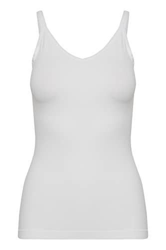 Part Two Damen Tank Thin Straps Slim Fit Hip Length V-Neck Jersey Top, Bright White, L/XL von PART TWO
